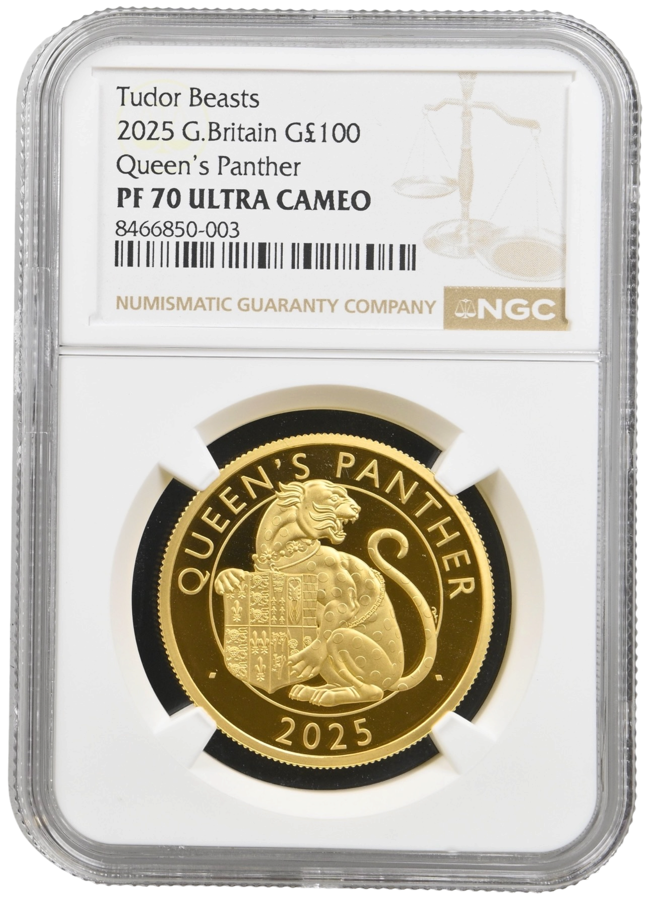 2025 The Royal Tudor Beasts – Queen’s Panther 1oz Gold Proof Coin PF70